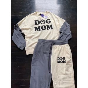 Dog Mom Sweater Sweat Pants Outfit